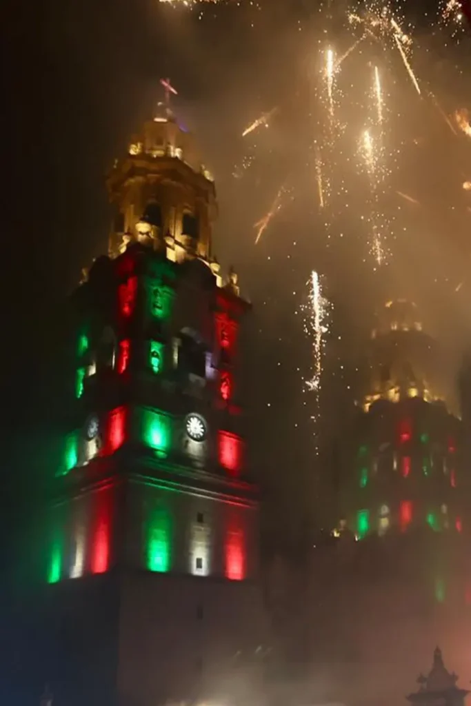 Fuegos Pirotécnicos tras el Grito de Independencia